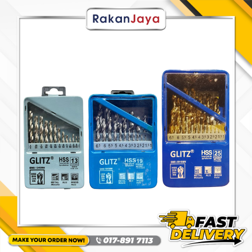 GLITZ HSS M2 DRILL BITS SET (MM)