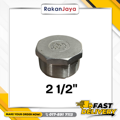 SS304 (STAINLESS STEEL) BSPT FITTING PLUG