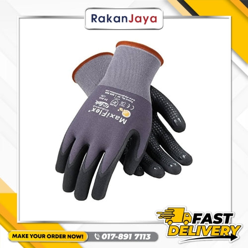 MAXIFLEX LATEX COATED GLOVE ULTIMATE (GREY BLACK)