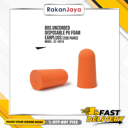 BDS UNCORDED DISPOSABLE FOAM PU EAR PLUGS