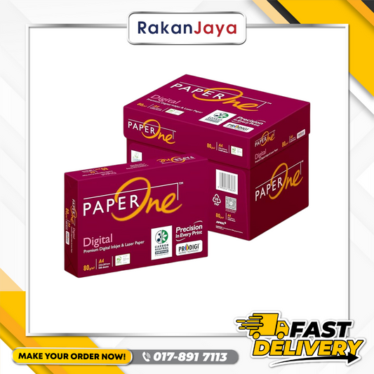 PAPERONE A4 COPIER PAPER (80 GSM) 500 SHEET - KERTAS A4 OFFICE PAPER
