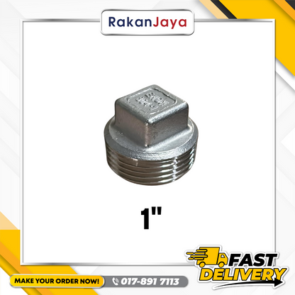 SS304 (STAINLESS STEEL) BSPT FITTING PLUG