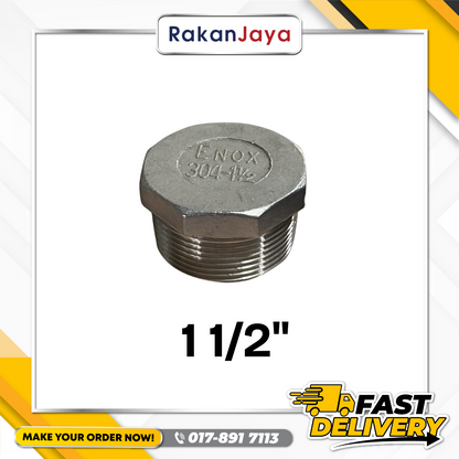 SS304 (STAINLESS STEEL) BSPT FITTING PLUG