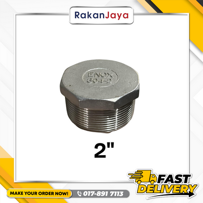 SS304 (STAINLESS STEEL) BSPT FITTING PLUG