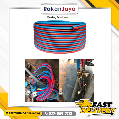 1/4" (6MM) x 100METER TWIN WELDING HOSE (BLUE/RED)
