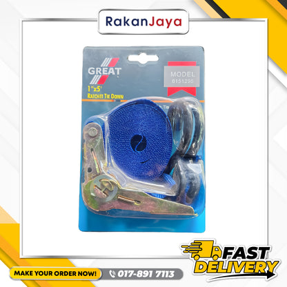 GREAT 1″ X 5M RATCHET TIE DOWN