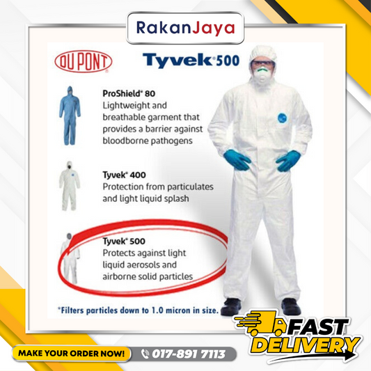 DUPONT TYVEX 500 WHITE XPERT COVERALL