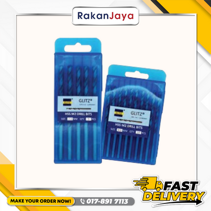 GLITZ HSS M2 DRILL BITS METAL - MM