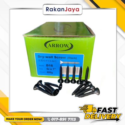 ARROW DRY WALL SCREW 800G (BLACK)