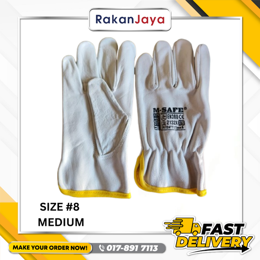 M-SAFE FULL GRAIN GOAT SKIN LEATHER GLOVES (MODEL : M10AG)