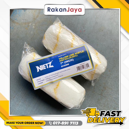 NIETZ YELLOW LINE ACRYLIC PAINT ROLLER REFILL 7"
