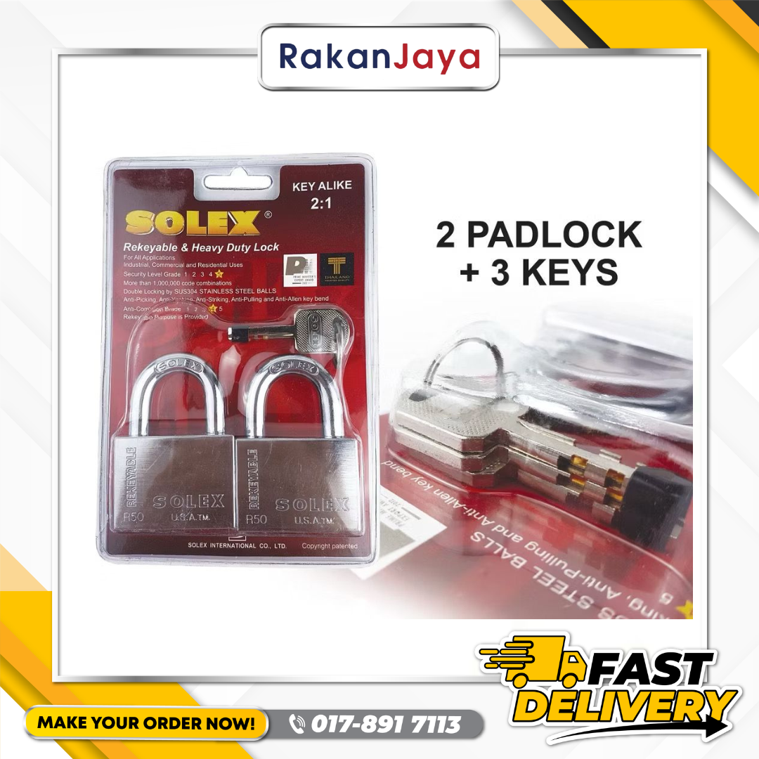 SOLEX KEY ALIKE SYSTEM PADLOCK 50MM