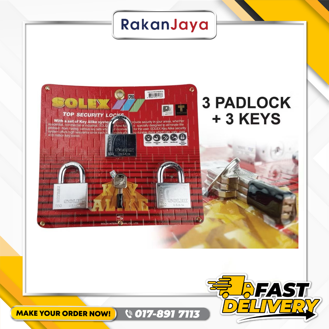 SOLEX KEY ALIKE SYSTEM PADLOCK 50MM
