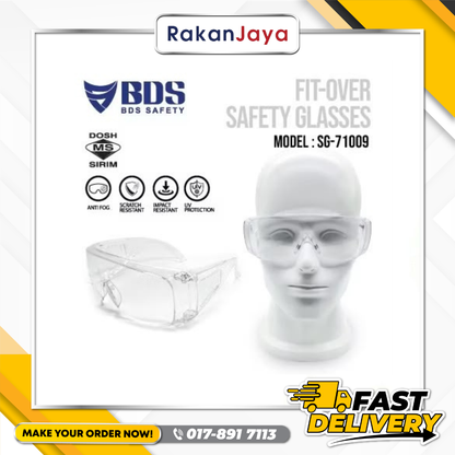 BDS FIT-OVER SAFETY GLASSES (MODEL: SG-71009)