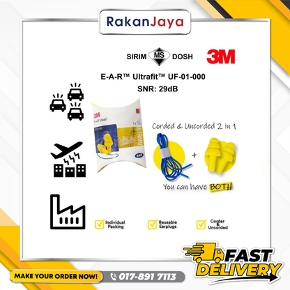 3M ULTRAFIT EARPLUGS (UF-01-000)