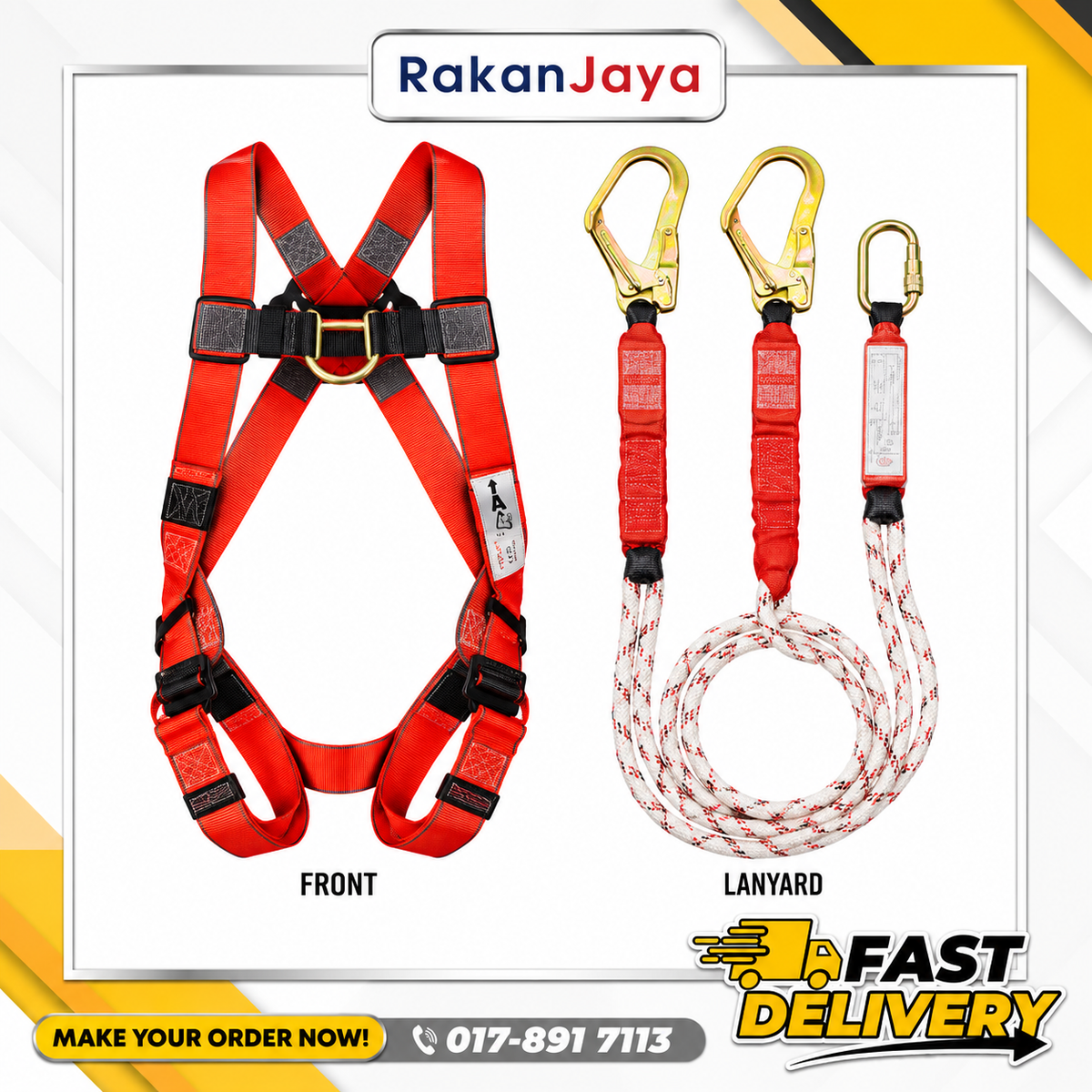 TOPLIFT (BA MODEL) FULL BODY HARNESS WITH DOUBLE LANYARD C/W BIG HOOK & ABSORBER