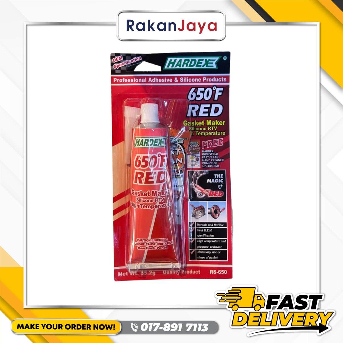HARDEX RTV HI-TEMP SILICONE GASKET MAKER (100G)