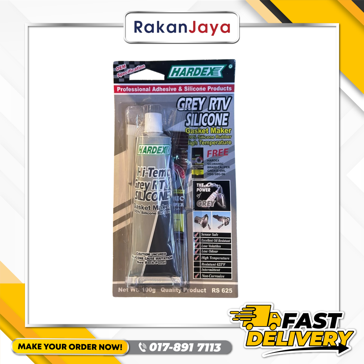 HARDEX RTV HI-TEMP SILICONE GASKET MAKER (100G)