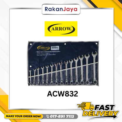 ARROW COMBINATION SPANNER SET 14PSC