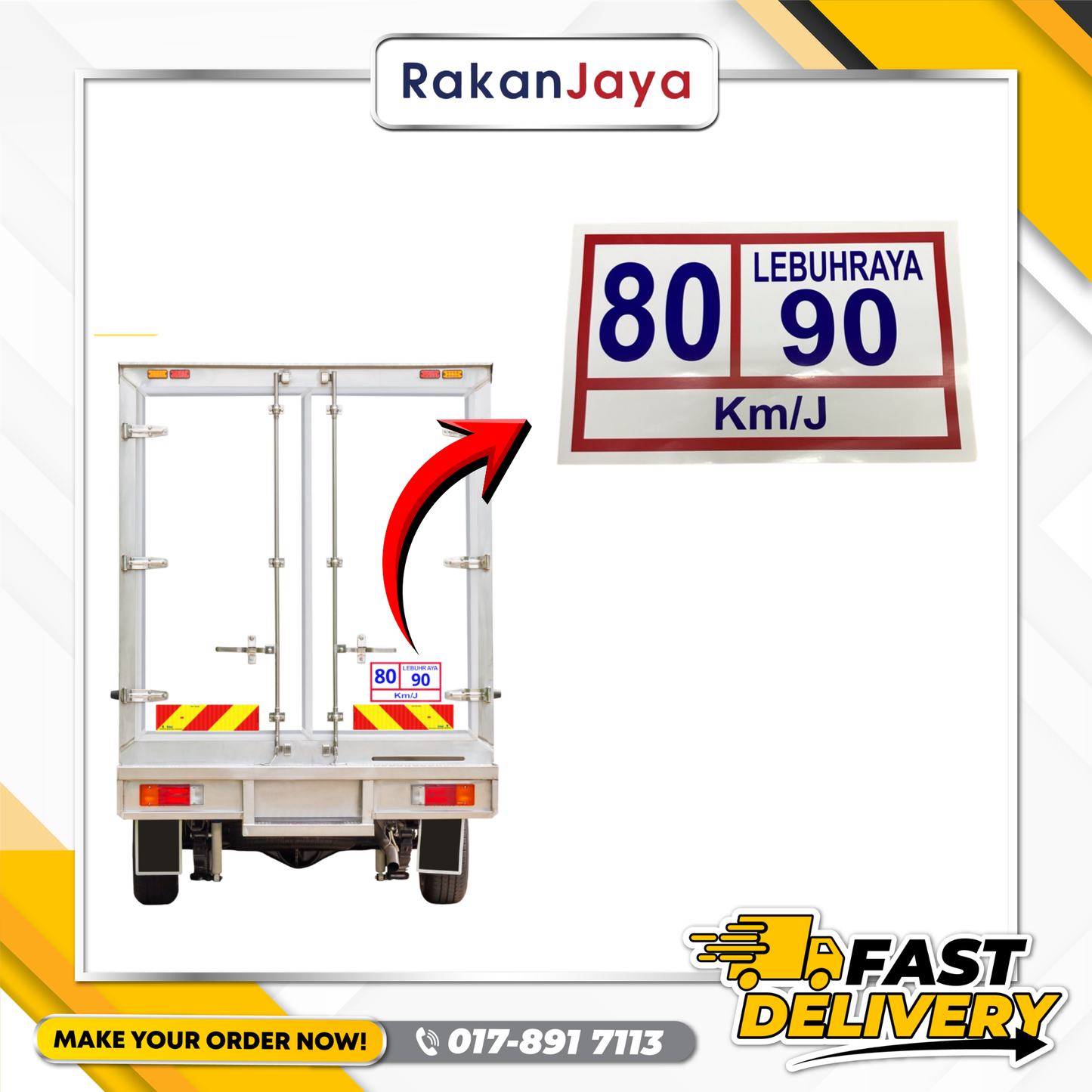 LORRY STICKER 80/90 Km/J SPEED LIMIT
