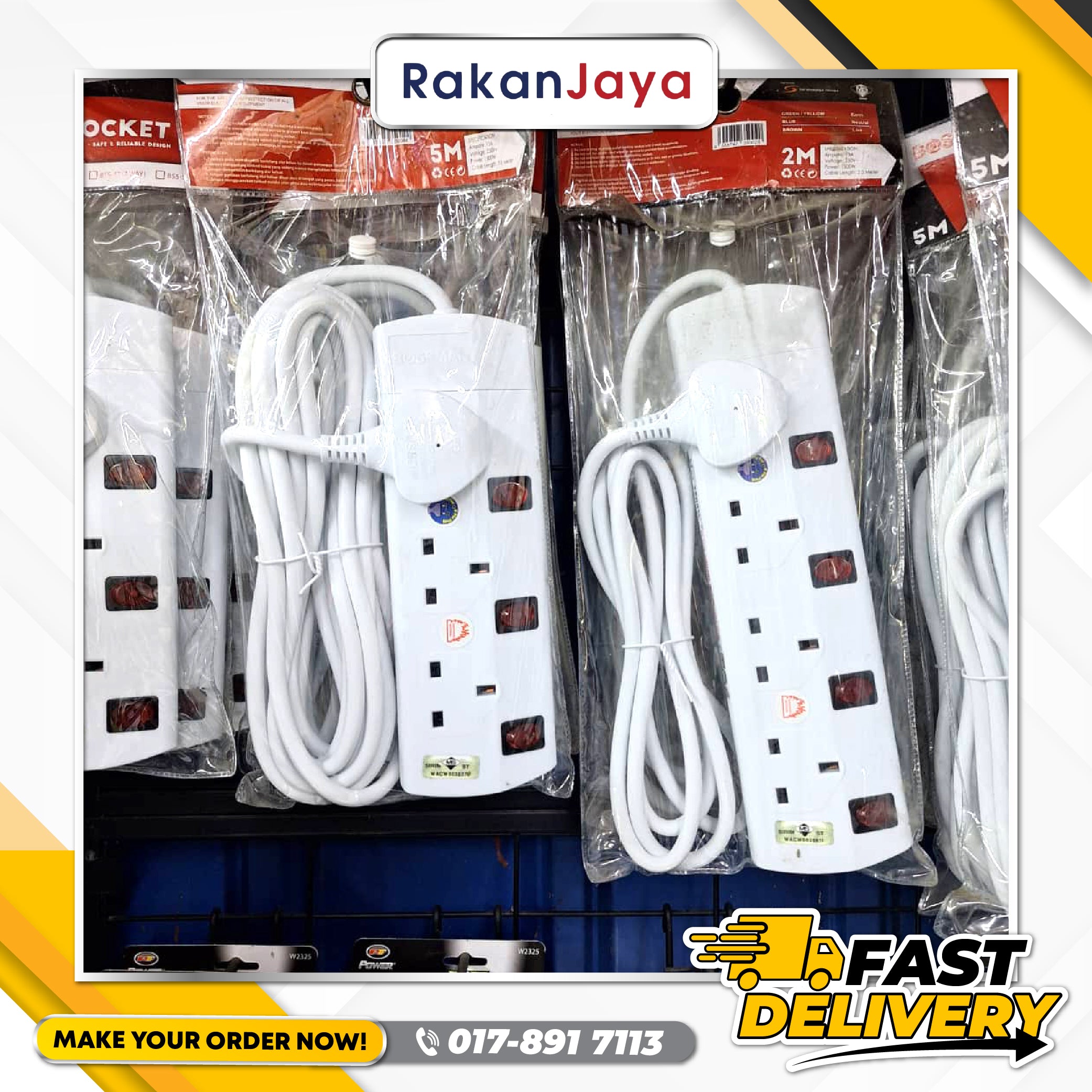 BOSSMAN FULL SIRIM TRAILING SOCKET (5 METER) – Rakan Jaya Hardware