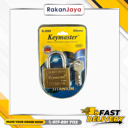 KEYMASTER TITANIUM KEY ALIKE PAD LOCK K999
