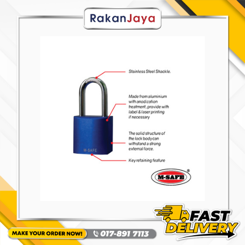 M-SAFE SAFETY ALUMINIUM PADLOCK 1 1/2" (30MM)