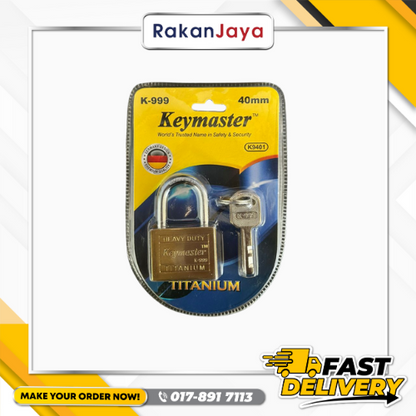KEYMASTER TITANIUM KEY ALIKE PAD LOCK K999