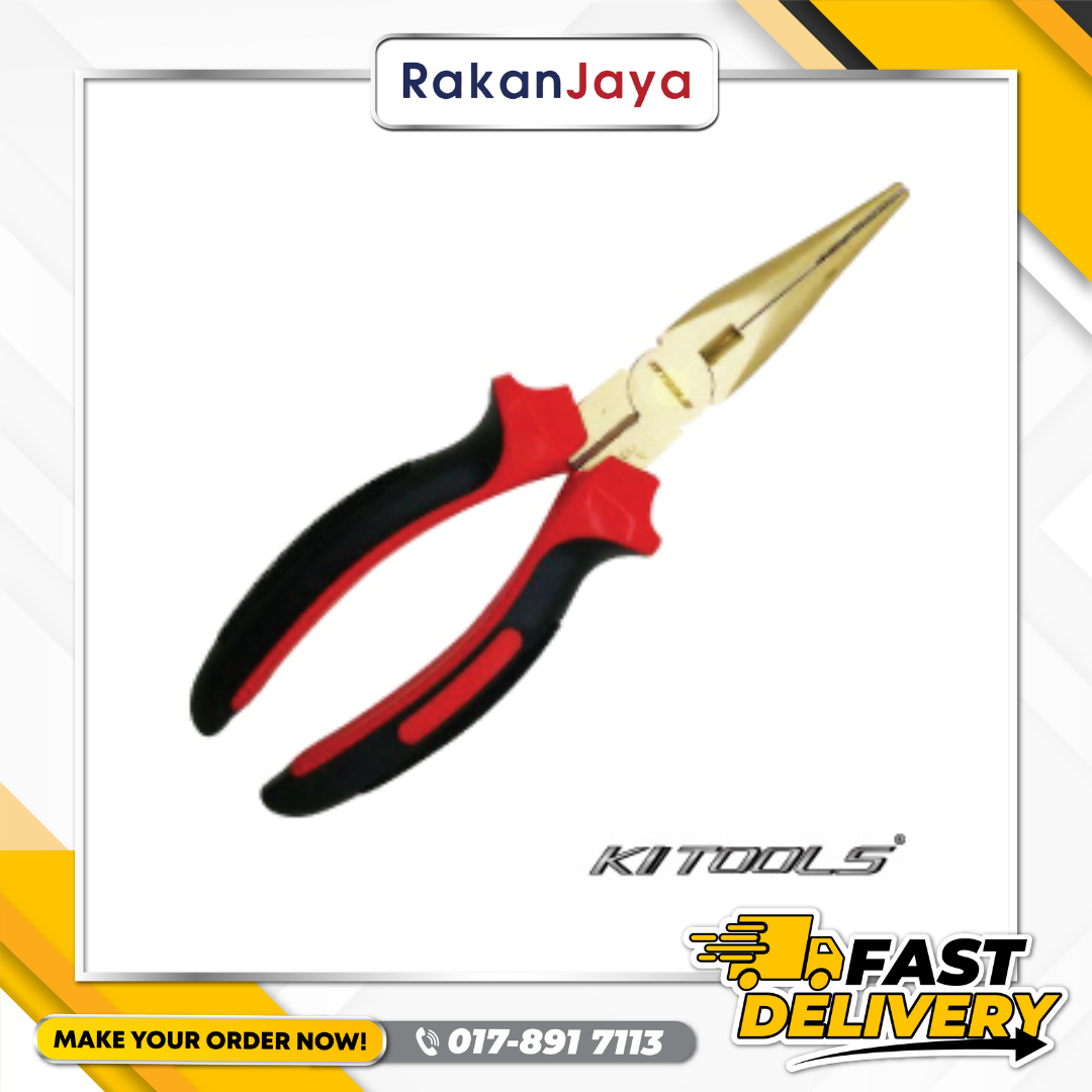KI TOOLS NON SPARK LONG NOSE PLIERS 8″