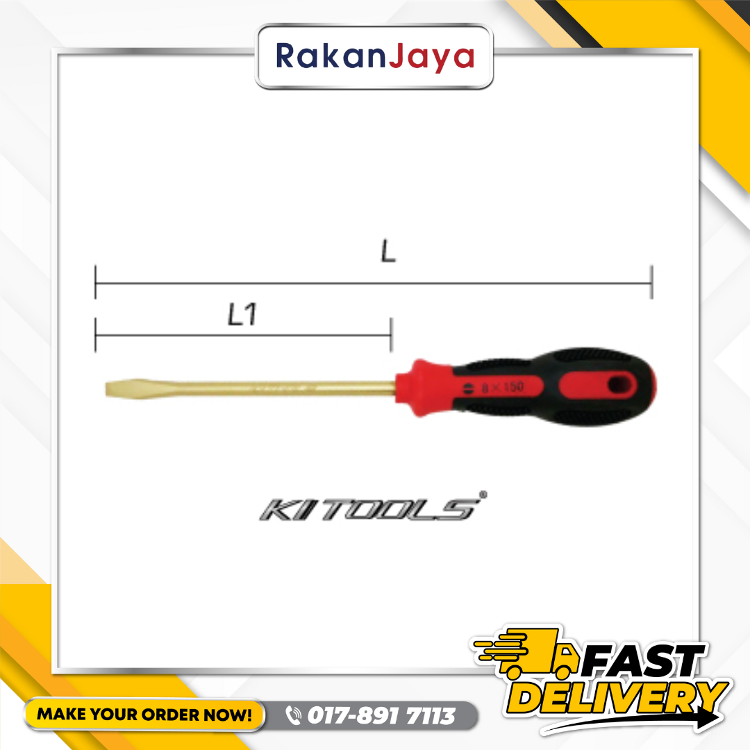KI TOOLS NON SPARK SLOTED SCREWDRIVER