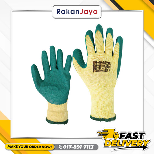 M-SAFE LATEX COATED GREEN MAX GRIP GLOVE (M10SG)