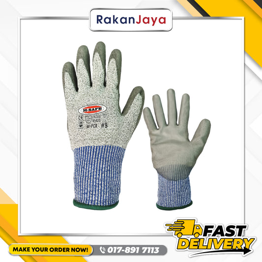 M-SAFE LVL5 CUT RESISTANT PU COATED GLOVE (MODEL : M-PCR)