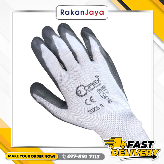 OREX SAFETY GLOVE WITH WHITE POLYESTER