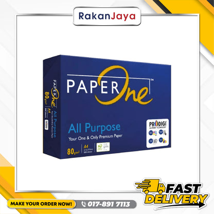 PAPERONE A4 COPIER PAPER (80 GSM) 500 SHEET - KERTAS A4 OFFICE PAPER