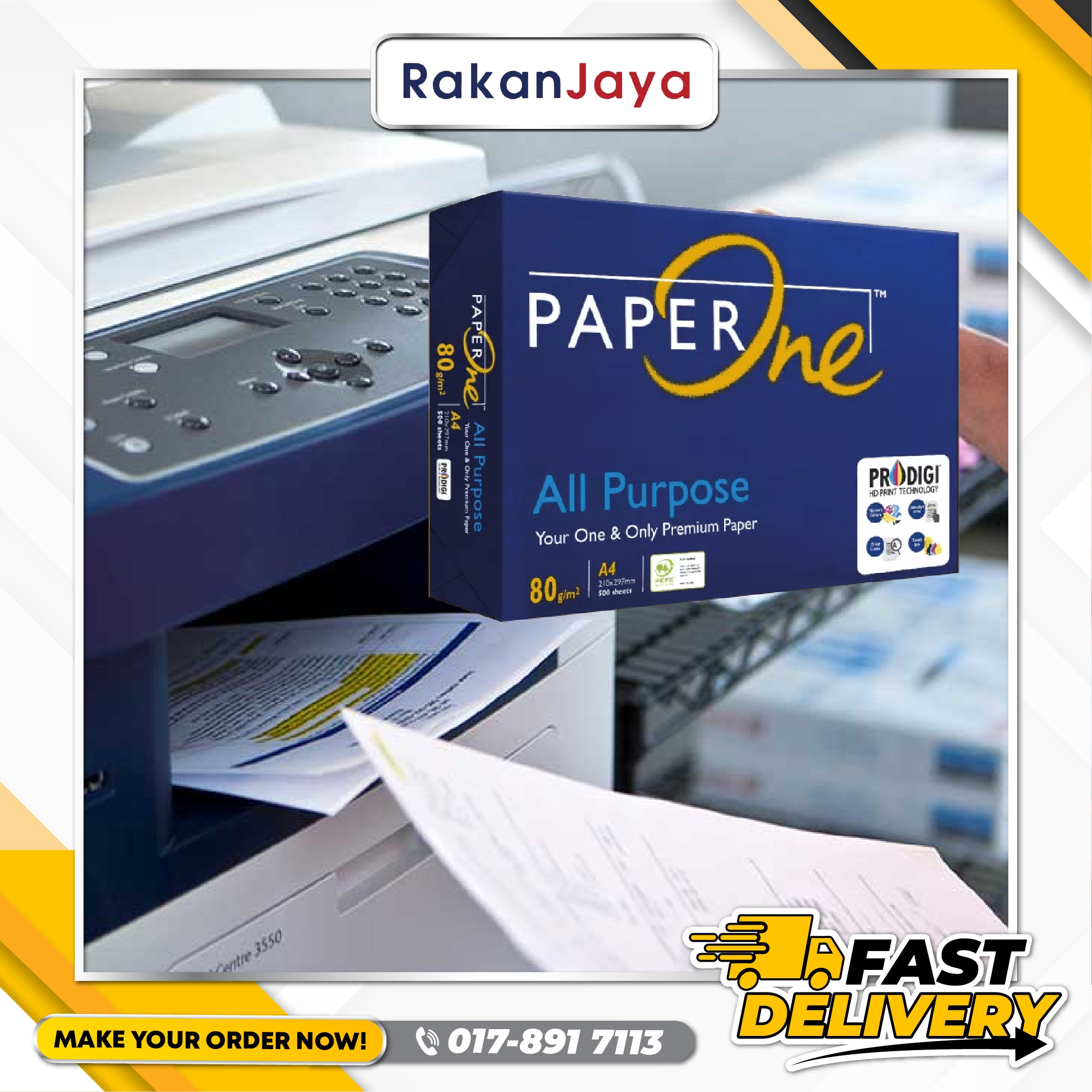 PAPERONE A4 COPIER PAPER (80 GSM) 500 SHEET - KERTAS A4 OFFICE PAPER ...