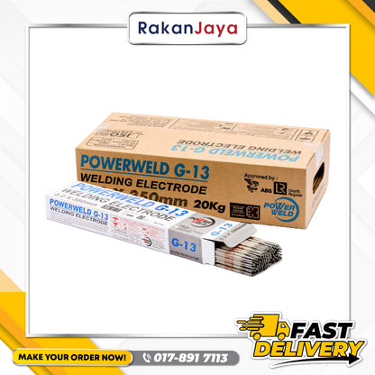 POWERWELD G13 E6013 ELECTRODE (LESS FUME) (5KG) (3.2MM)