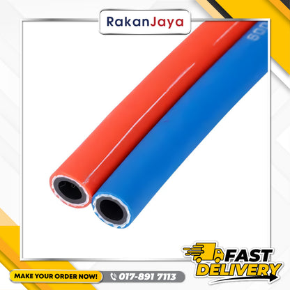 1/4" (6MM) x 100METER TWIN WELDING HOSE (BLUE/RED)