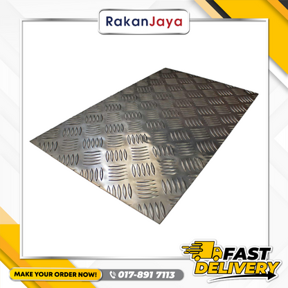 ALUMINIUM CHEQUERED PLATE A1100 (4FT X 8FT)