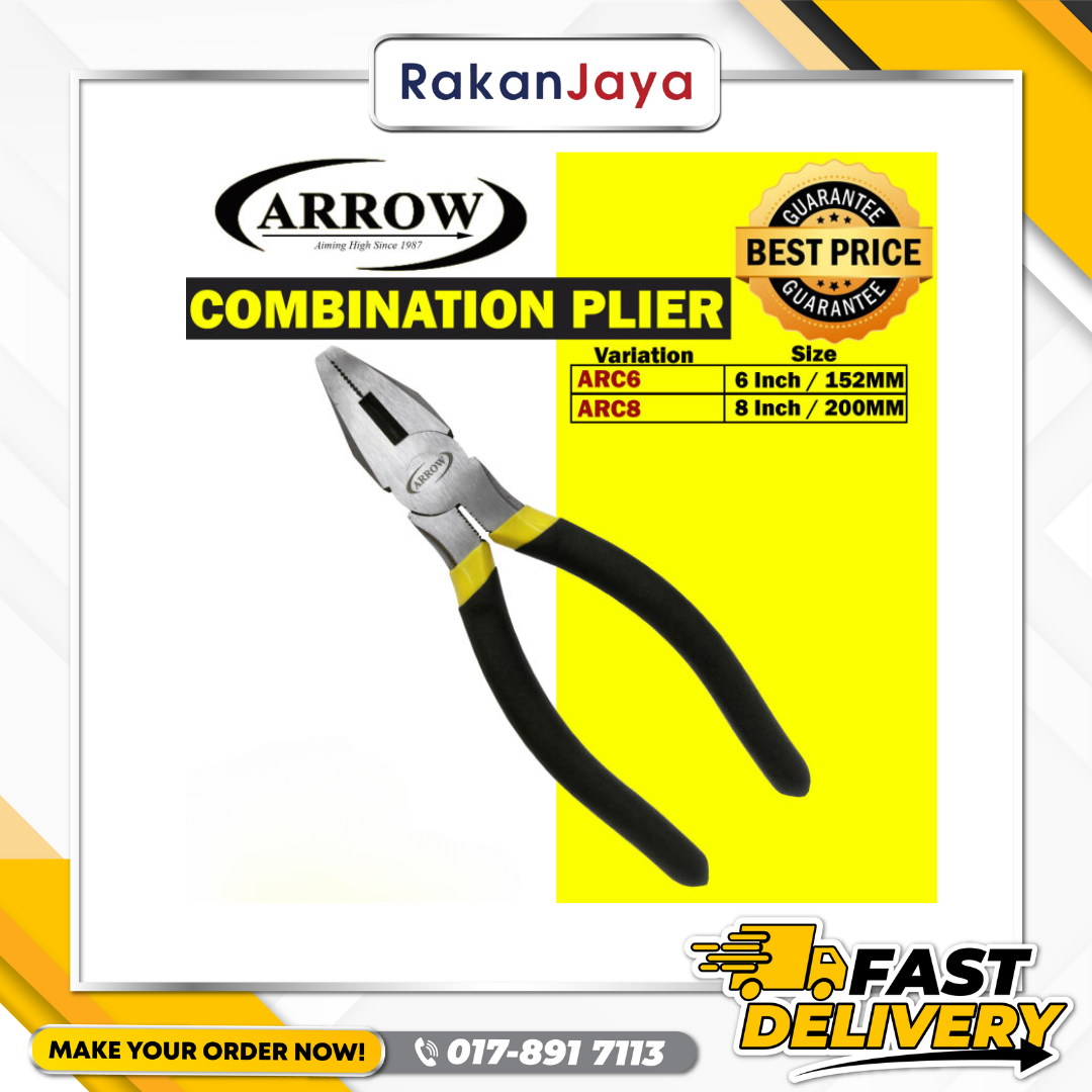 ARROW COMBINATION PLIER (BLACK HANDLE)