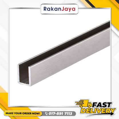 ALUMINIUM U-CHANNEL (3/8" X 5/8" X 6.1 MTR) (ROOFING ACCESSORIES)