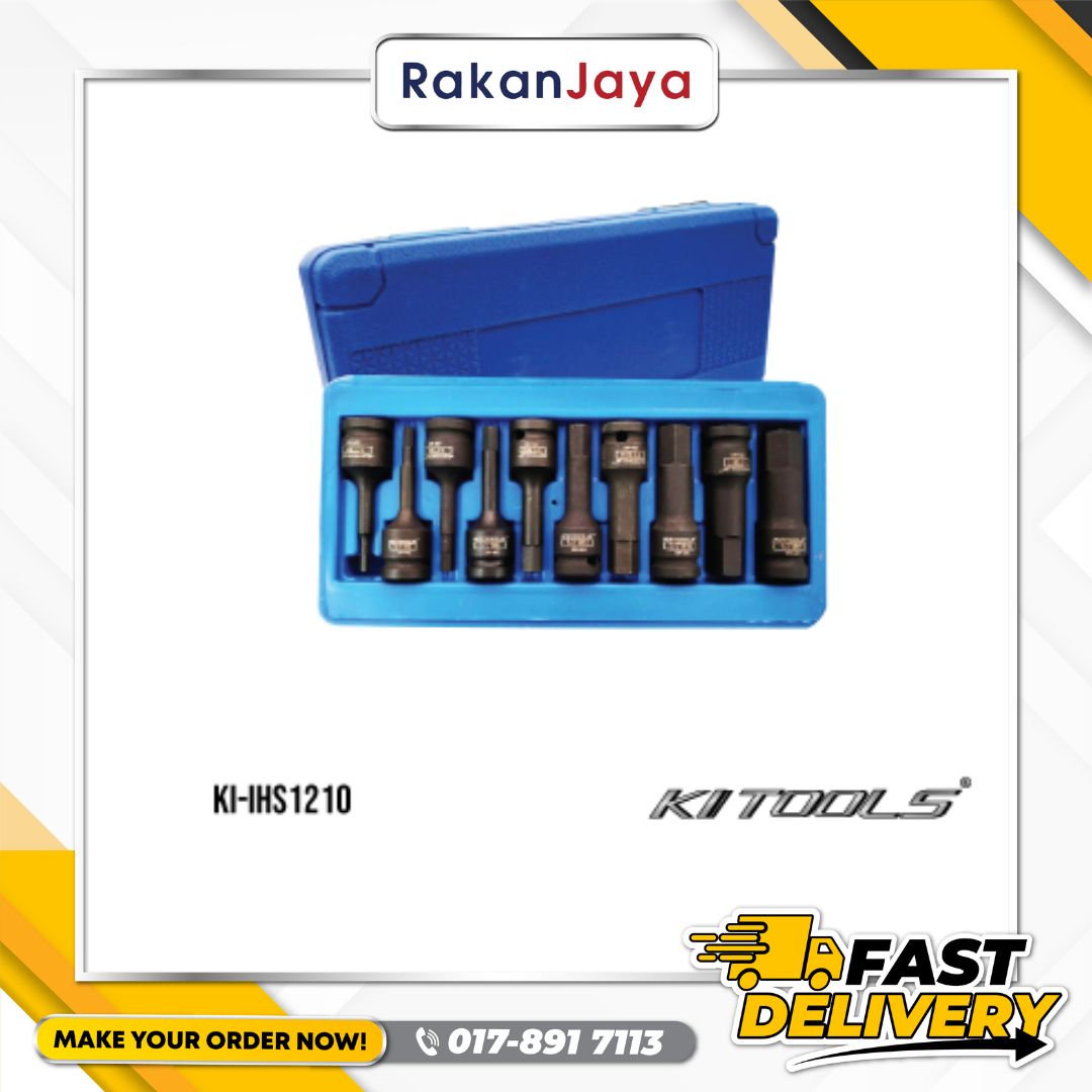 KI TOOLS 1/2” DR. HEX IMPACT SOCKET SET – 10 PCS / 4 -19mm