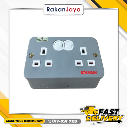 BOSSMAN 13A SWITCH METAL-CLAD WITH SIRIM