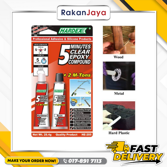 HARDEX 5 MINS CLEAR EXPOXY COMPOUND (HE-205)