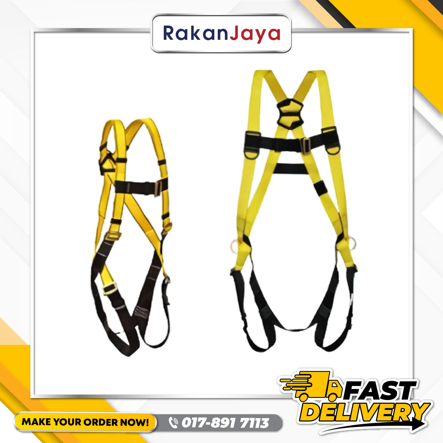 WORKER FULL BODY HARNESS + 1.8M DOUBLE LANYARD WITH ENERGY ABSORBER + CARABINER (MODEL : WHT118LA2)