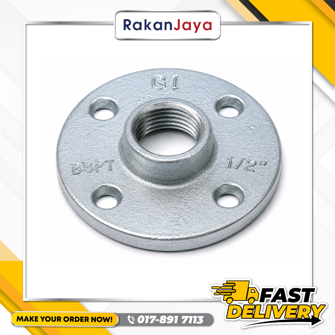 GI (GALVANISED IRON) BSPT FITTING ROUND FLANGE