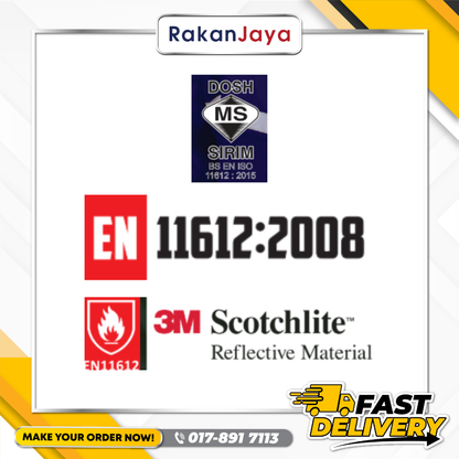 M-SAFE 100% COTTON FIRE RETARDANT COVERALL WITH 3M SCOTCHLITE REFLECTOR