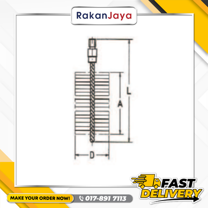GLITZ BOILER BRUSH (MATERIAL: BRASS)