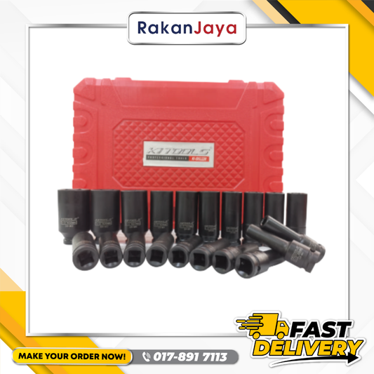 KI TOOLS 1/2” DRIVE DEEP IMPACT SOCKET SET 20 PCS / 8-32mm