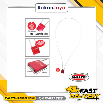 M-SAFE ALUMINIUM ALLOY STEEL CABLE SEAL LOCK – RED (CLOSE)