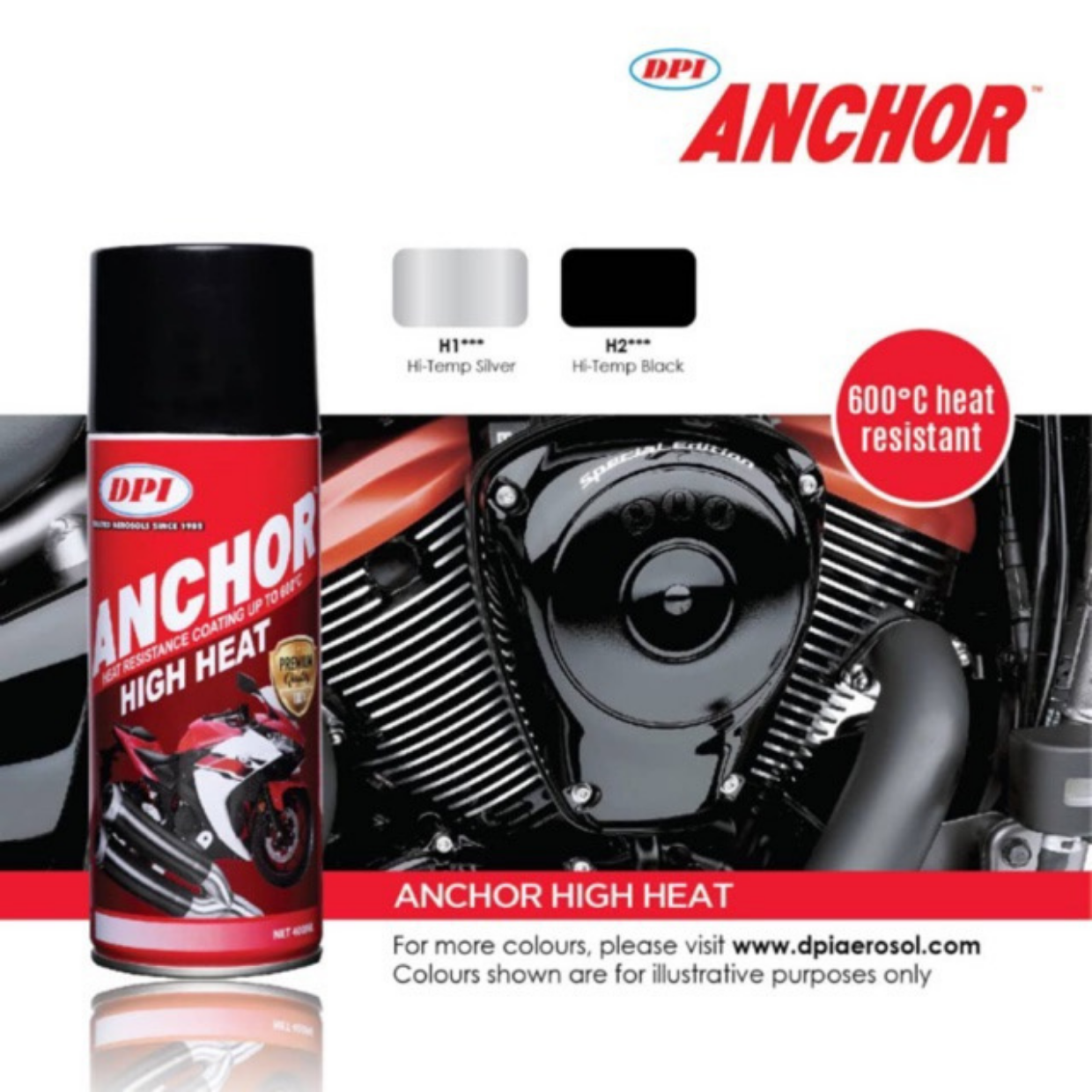 ANCHOR H1/H2 HIGH HEAT 600℃ SPRAY PAINT